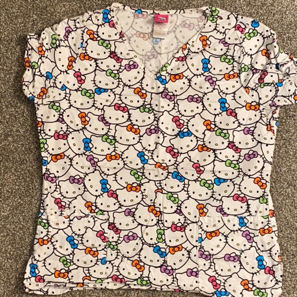 White Hello Kitty Scrub Top